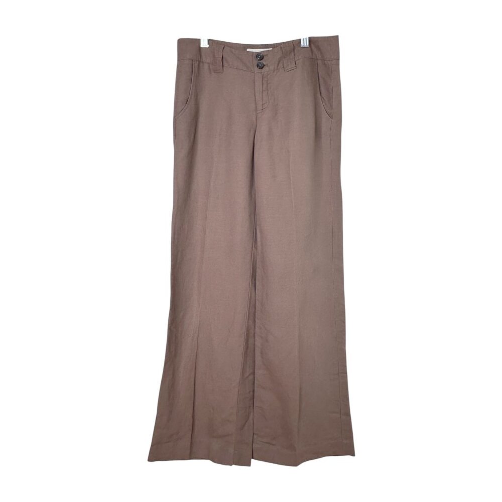 Esprit Vintage Y2K Low Rise Brown Linen Trousers